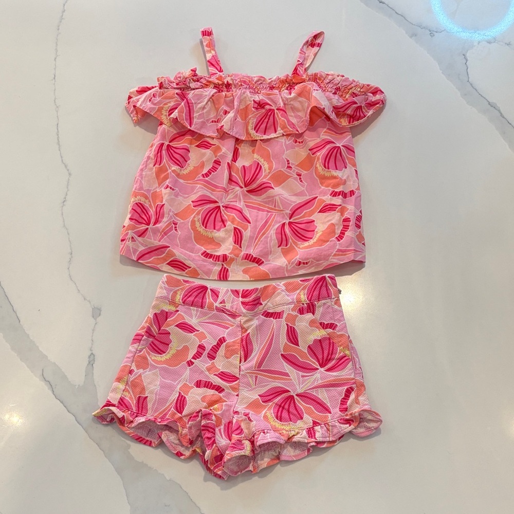 Easter Janie and Jack Pink Floral Kids Girls size (6)